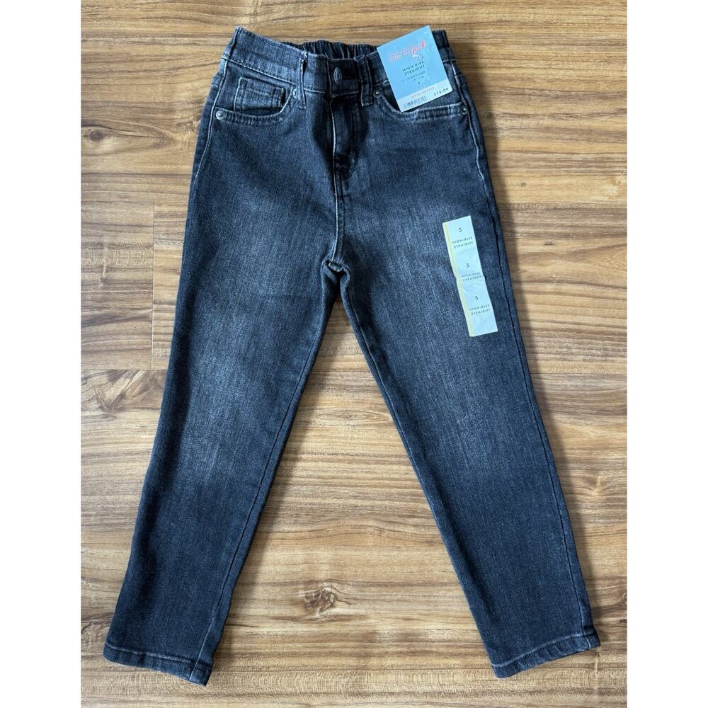 Cat & Jack High-Rise Straight Ankle Length Super Stretch Black Girls 5 NWT